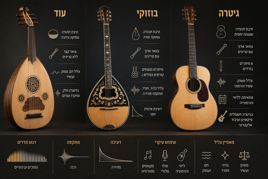 אלירז כהן הבדלי מאפיינים מדעיים בין הכלים